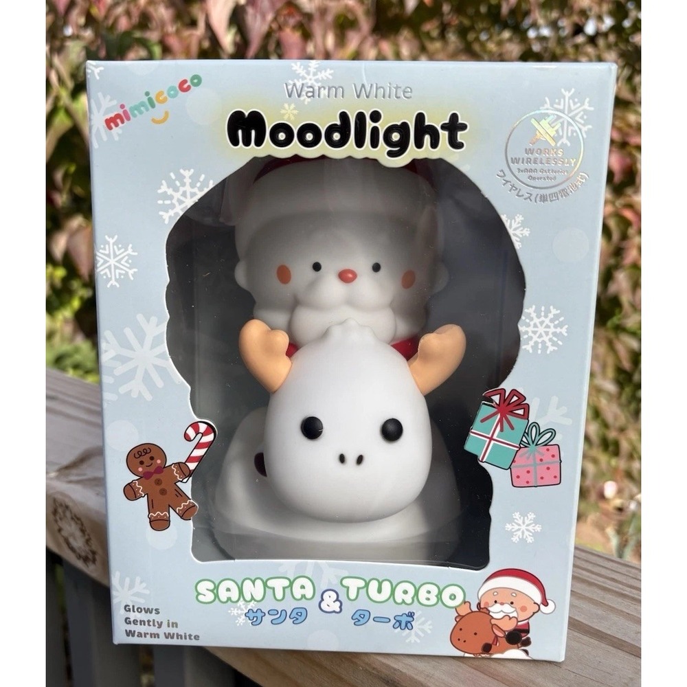 Mimicoco Santa & Turbo Moodlight Warm White LED Wireless Night Light. NEW